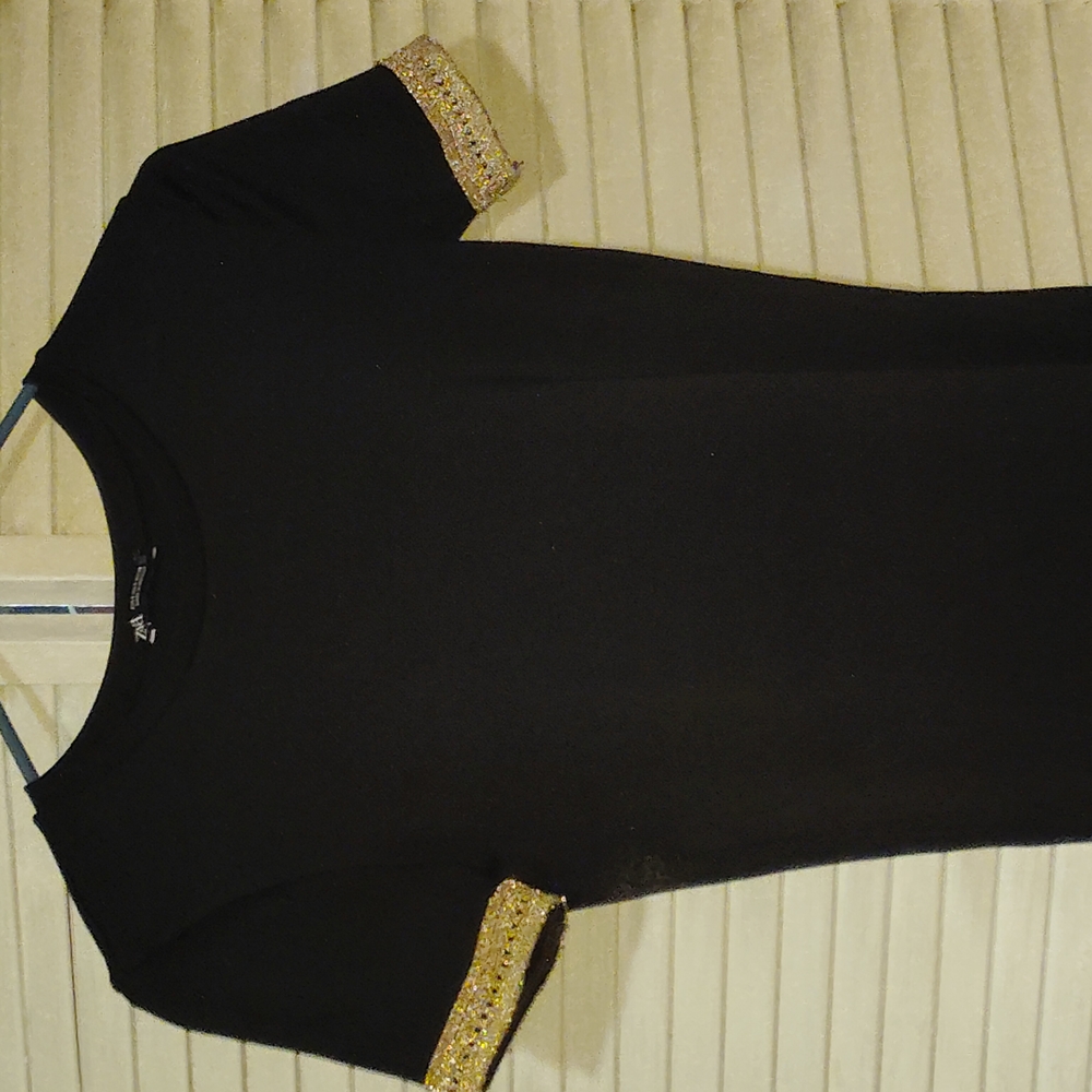 Zara Black and Gold Embellished Bodysuit